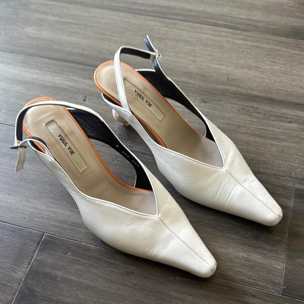 White Slingback Heels